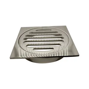 Art Brass Square Grate 100mm Brushed Nickel by null, a Shower Grates & Drains for sale on Style Sourcebook