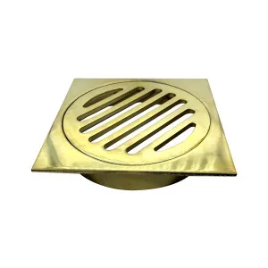 Art Brass Square Grate 100mm Brushed Gold by null, a Shower Grates & Drains for sale on Style Sourcebook