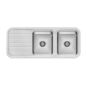 Phoenix 1000 Double Bowl Sink W/-Drainer NTH  Stainless Steel by null, a Kitchen Sinks for sale on Style Sourcebook