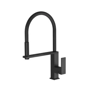 Vezz Flexible Hose Sink Mixer Square 210 Matte Black by null, a Kitchen Taps & Mixers for sale on Style Sourcebook