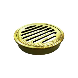 Art Brass Round Grate 100mm Brushed Gold by null, a Shower Grates & Drains for sale on Style Sourcebook