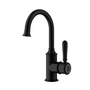 Clasico Gooseneck Basin Mixer Matt Black by null, a Bathroom Taps & Mixers for sale on Style Sourcebook