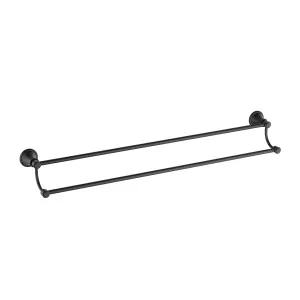 Clasico Double  Towel Rail 600 Matt Black by null, a Towel Rails for sale on Style Sourcebook