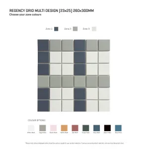 Regency Grid Multicolour Textured Mosaic Tile by null, a Outdoor Tiles & Pavers for sale on Style Sourcebook