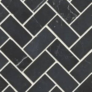 Oslo Nero Marble Natural Product Herringbone Honed Mosaic by null, a Mosaic Tiles for sale on Style Sourcebook