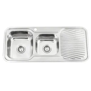 Arial 1 & 3/4  Bowl Kitchen LHB Sink Stainless Steel by null, a Kitchen Sinks for sale on Style Sourcebook