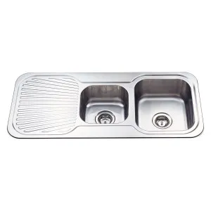 Arial 1 & 3/4 Bowl RHB Sink Stainless Steel by null, a Kitchen Sinks for sale on Style Sourcebook
