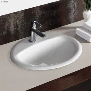 Stella Semi Instert Basin 515 x 432 1TH Gloss White by null, a Basins for sale on Style Sourcebook