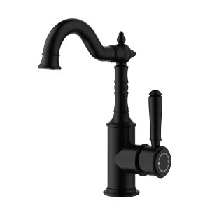 Clasico Federation Basin Mixer Matt Black by null, a Bathroom Taps & Mixers for sale on Style Sourcebook