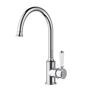 Clasico Gooseneck Sink Mixer Ceramic Handle Chrome by null, a Kitchen Taps & Mixers for sale on Style Sourcebook