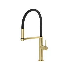Blix Flexible Hose Sink Mixer 210 Round Brushed Gold by null, a Laundry Taps for sale on Style Sourcebook