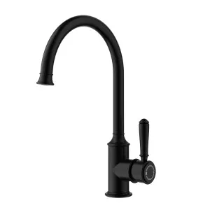 Clasico Gooseneck Sink  Mixer Matt Black by null, a Kitchen Taps & Mixers for sale on Style Sourcebook