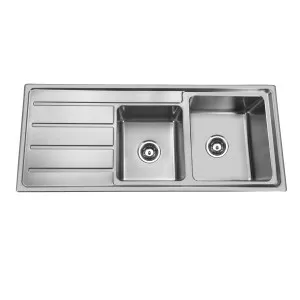 Marki 1 & 3/4 RHB Sink 1TH 1160x500 Stainless Steel by null, a Kitchen Sinks for sale on Style Sourcebook
