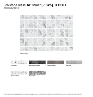 Ecostone Glass Natural Product Structured Matt Mosaic (Colour?????) by null, a Mosaic Tiles for sale on Style Sourcebook