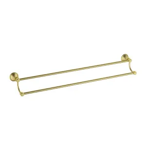 Clasico Double  Towel Rail 600 Brushed Gold by null, a Towel Rails for sale on Style Sourcebook