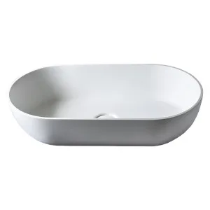 Lucia Oval Vessel Basin Stone 600x320 Matte White by null, a Basins for sale on Style Sourcebook