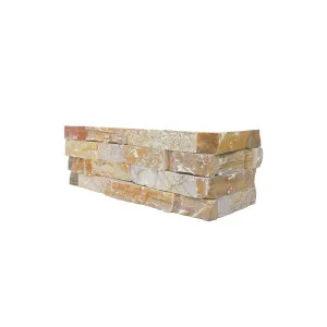 Stone Wall Slate Natural Product Chunky Golden Yellow Structured Corner (Pkt4) by null, a Marble Look Tiles for sale on Style Sourcebook