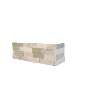 Stone Wall Slate Natural Product Oyster Yellow Structured Corner (Pkt5) by null, a Marble Look Tiles for sale on Style Sourcebook