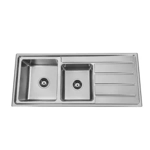 Marki 1 & 3/4 LHB Sink 1TH 1160x500 Stainless Steel by null, a Kitchen Sinks for sale on Style Sourcebook