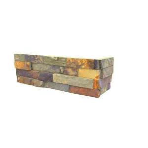 Stone Wall Tiger Slate Natural Product Chunky Multicolour Structured Corner (Pkt4) by null, a Marble Look Tiles for sale on Style Sourcebook