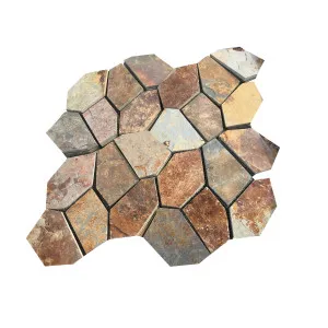 Flagstone Slate Natural Product Crazypave Russet Structured Mosaic (Crate 5m2) by null, a Mosaic Tiles for sale on Style Sourcebook