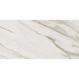 Bora Carrara Gold Gloss Tile by null, a Marble Look Tiles for sale on Style Sourcebook