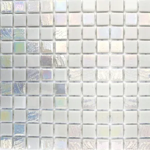 Maldives White Blend Glass Natural Product Structured Pearl  Gloss Mosaic by null, a Mosaic Tiles for sale on Style Sourcebook