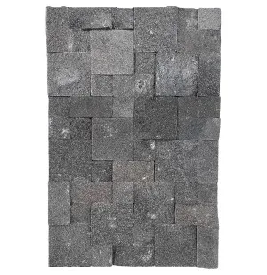 Stone Wall Black Lava Natural Product Stone Roughcut Structured Matt (Pkt6) by null, a Marble Look Tiles for sale on Style Sourcebook