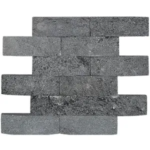 Stone Wall Black Lava Natural Product Basket Weave Embossed Honed (Pkt12) by null, a Marble Look Tiles for sale on Style Sourcebook