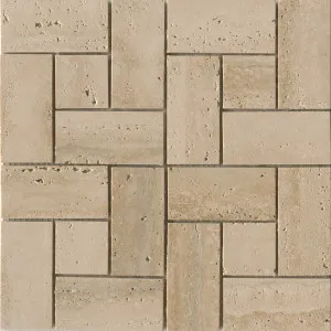 Channelle Travertine Windmill Natural Honed Mosaic by null, a Mosaic Tiles for sale on Style Sourcebook