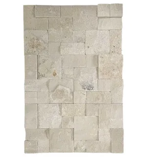 Stone Wall White Limestone Natural Product Roughcut Structured Matt (Pkt6) by null, a Marble Look Tiles for sale on Style Sourcebook