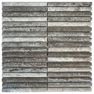 Channelle Travertine Brown Emboss Honed Mosaic by null, a Mosaic Tiles for sale on Style Sourcebook