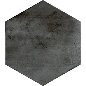 Denia Hexagon Graphite Structured Textured Tile by null, a Porcelain Tiles for sale on Style Sourcebook