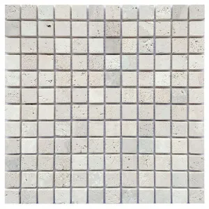 Relic Travertine Square Natural Honed Tumbled Mosaic by null, a Mosaic Tiles for sale on Style Sourcebook