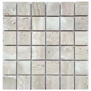 Relic Travertine Square Natural Honed Mosaic by null, a Mosaic Tiles for sale on Style Sourcebook