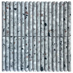 Channelle Terrazzo Grey Emboss Honed Mosaic by null, a Mosaic Tiles for sale on Style Sourcebook