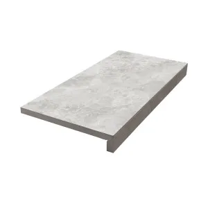 Pompeii Travertine Grigio Structured Textured L Coping 50mm Drop Paver (Pack of 2) by null, a Porcelain Tiles for sale on Style Sourcebook