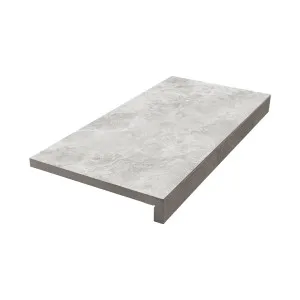 Pompeii Travertine Grigio Structured Textured L Coping 80mm Drop Paver (Pack of 2) by null, a Porcelain Tiles for sale on Style Sourcebook