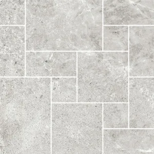 Tundra French Pattern Light Grey HiLite Silk Mosaic Tile by null, a Mosaic Tiles for sale on Style Sourcebook