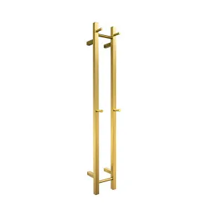 Vertical Heated Towel Rail 2 Rails Brushed Gold by null, a Towel Rails for sale on Style Sourcebook