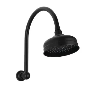Cromford High-Rise Shower Arm & Rose Matte Black by null, a Shower Heads & Mixers for sale on Style Sourcebook