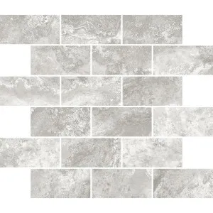 Pompeii Travertine Brick Tortora Structured HiLite Silk Tumbled Edge Mosaic Tile by null, a Mosaic Tiles for sale on Style Sourcebook