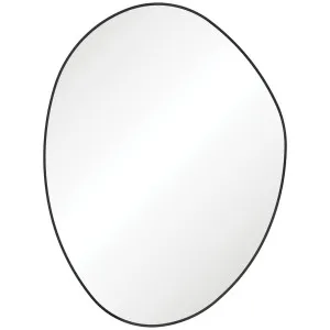 Fienza Pebble Framed Asyetrical Mirror 900x1200 Matte Black by null, a Vanity Mirrors for sale on Style Sourcebook