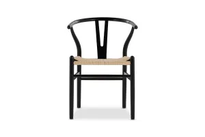 Wishbone Ark Dining Chair - Beech Wood, Black/Natural, by Lounge Lovers by Lounge Lovers, a Dining Chairs for sale on Style Sourcebook