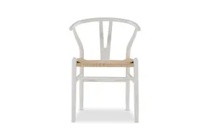 Wishbone Ark Dining Chair - Beech Wood, White/Natural, by Lounge Lovers by Lounge Lovers, a Dining Chairs for sale on Style Sourcebook