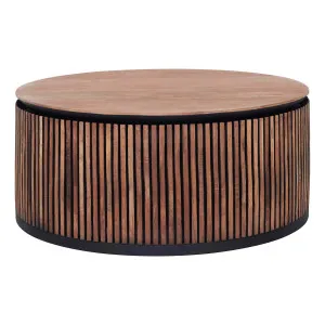 Monaco Round Coffee Table 80cm in Reclaimed Teak by OZ Design, a Coffee Table for sale on Style Sourcebook