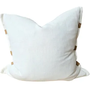 Florrie Linen Cotton Cushion 55cm Square - White | Leather by null, a Cushions, Decorative Pillows for sale on Style Sourcebook