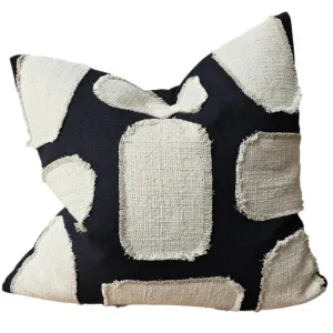 Fia Linen Cotton Cushion 55cm Square - Black | Natural by null, a Cushions, Decorative Pillows for sale on Style Sourcebook