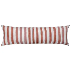 Ziggy Striped Terracotta Long Lumbar Linen Cushion - 90X30cm by Urban Road, a Cushions, Decorative Pillows for sale on Style Sourcebook