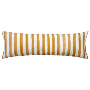 Ziggy Striped Mustard Long Lumbar Linen Cushion - 90X30cm by Urban Road, a Cushions, Decorative Pillows for sale on Style Sourcebook